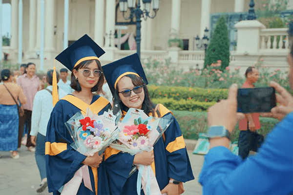 Sreypov nd Rachel graduation